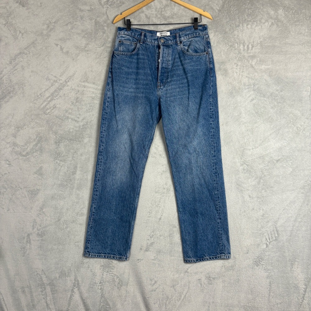 Reformation Jeans Colorado Wash High Rise Straight Leg Blue Denim 30 Relaxed